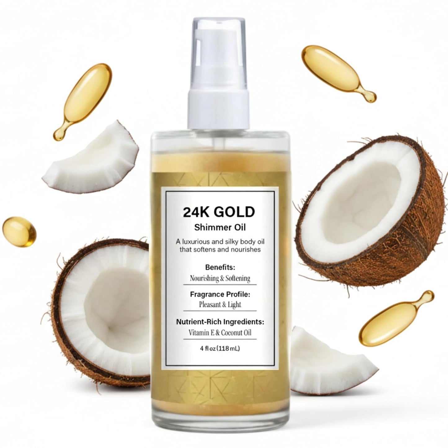 24K Gold Shimmer Oil - 4 fl. oz