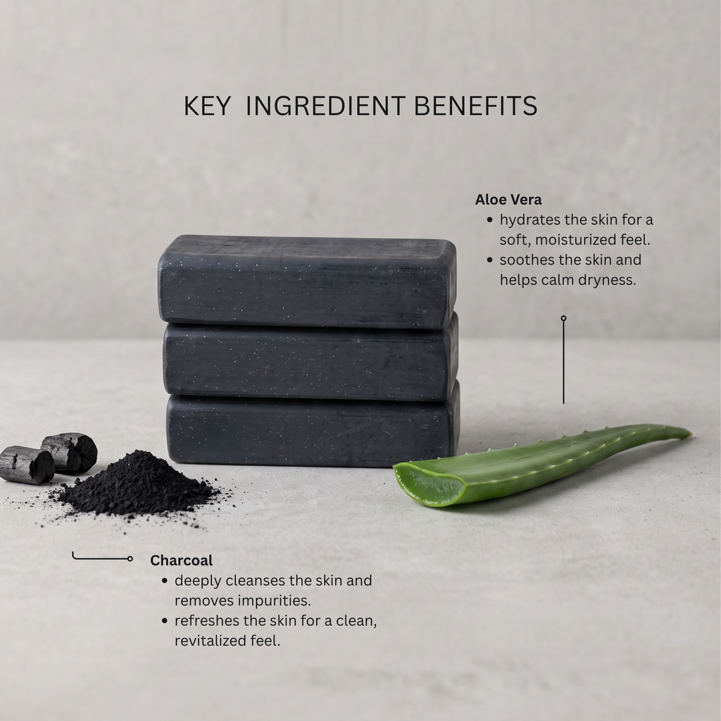 Aloe Charcoal Men's Bar Soap Set - 3x5 oz